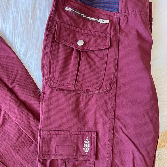 NWOT Free People Maroon Cascade Flares M - Picture 6 of 12